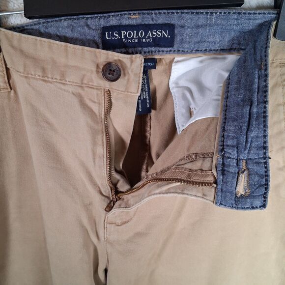 US Polo Assn. Men's Activate Stretch Khaki Tan Pants Sz W36 L32 36x32 Inseam 32 - Picture 4 of 7